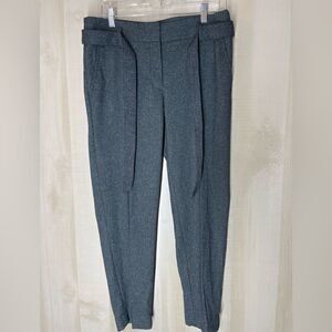 Loft Marisa gray black pants‎ tie fabric belt, size 6